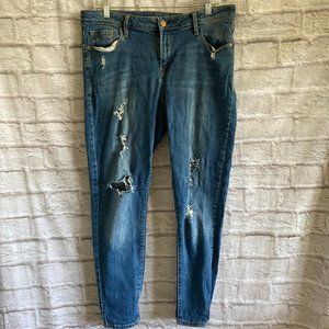 Old Navy Rockstar Mid Rise Destroyed Jeans Size 14